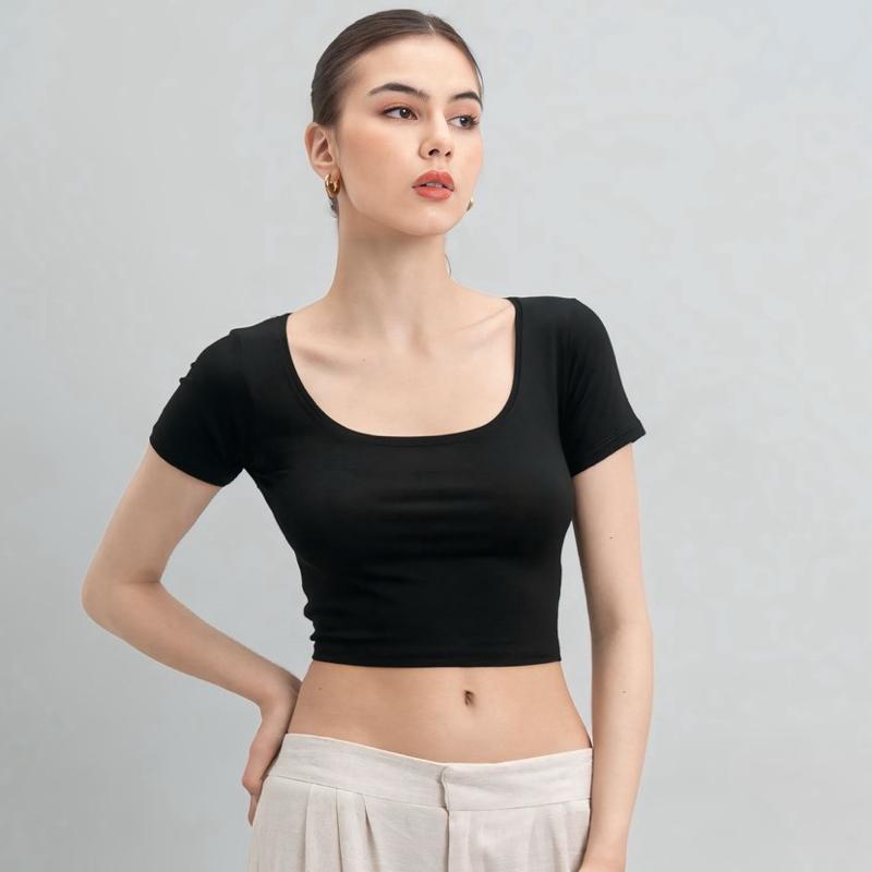 joyce by aijo - ciara uneck crop top