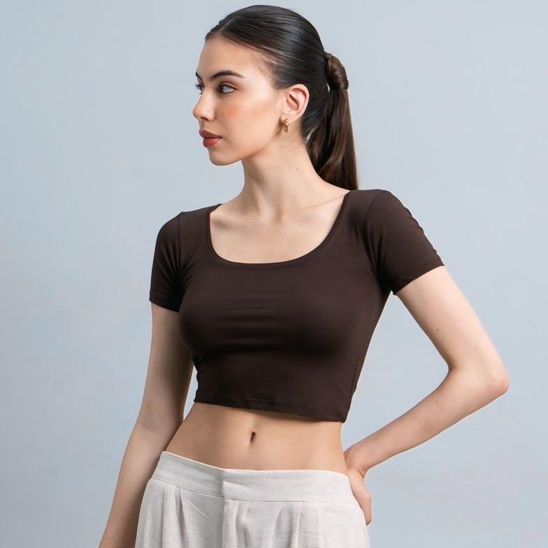 joyce by aijo - ciara uneck crop top
