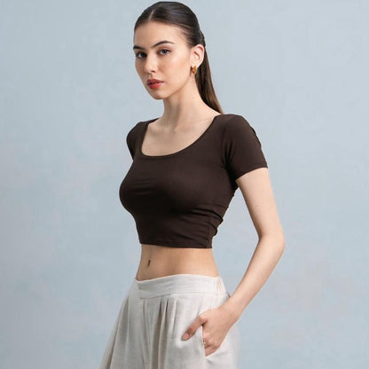 Joyce by AIJO - Ciara Uneck Crop Top