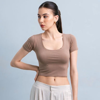 Joyce by AIJO - Ciara Uneck Crop Top