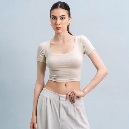 Joyce by AIJO - Ciara Uneck Crop Top