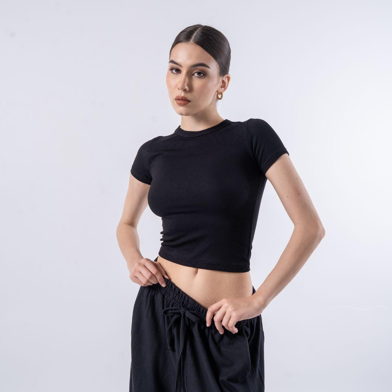 joyce by aijo - hailee oneck top rib katun