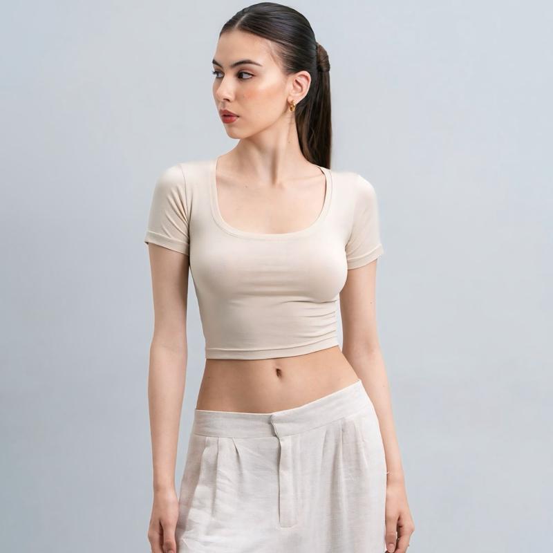 joyce by aijo - ciara uneck crop top