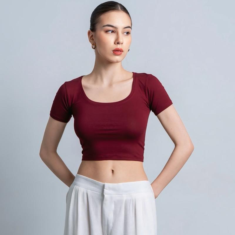 joyce by aijo - ciara uneck crop top